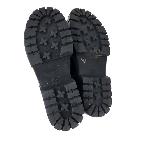 SM New York Black Leather Pull On Chunky Platform Chelsea Ankle Boots Size 8.5M - Picture 10 of 10